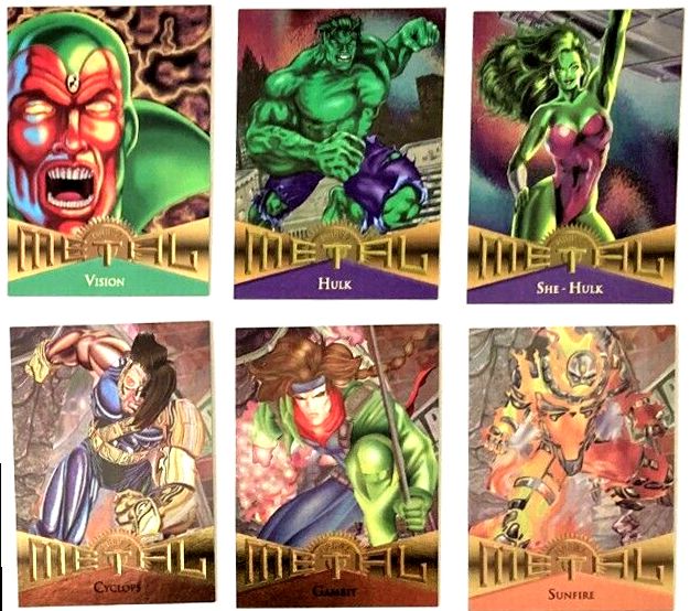 1995 MARVEL METAL - Near Set/Lot - (51) base + (18) Scarce inserts Non-Sport cards value
