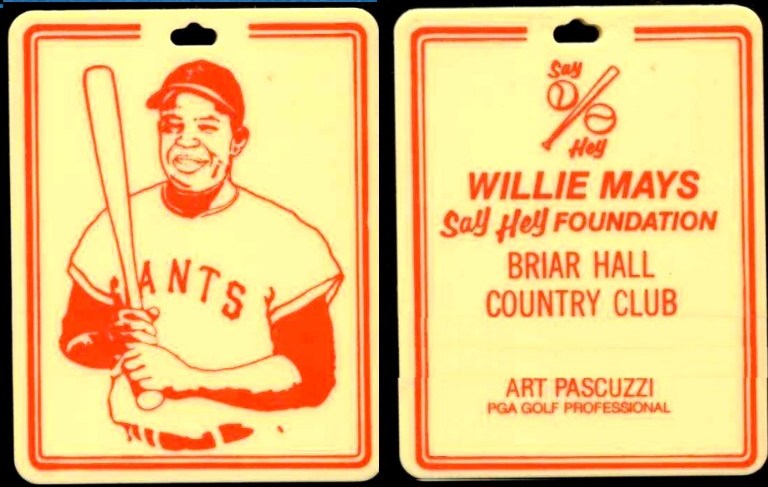 Willie Mays - Vintage GOLF BAG TAG [Cream] - Say Hey Foundation  cards value