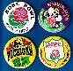ROSE BOWL - Lot of (4) Vintage 3-1/2 inch pins/buttons (different)