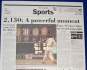 1995 CAL RIPKEN Ties Record - PRESS PLATE from Baltimore's 'The Capital'