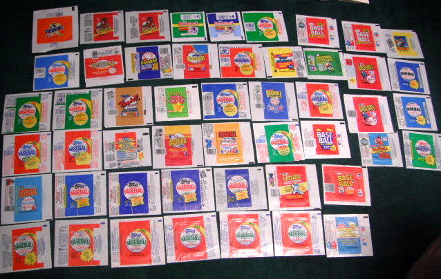 1980-1985 Baseball WRAPPERS COLLECTION - Lot of (300) assorted wrappers  cards value