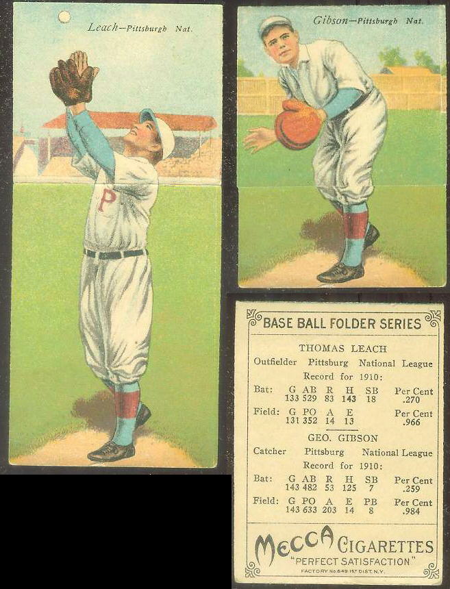 1911 Mecca Double Folders T201 #xx Thomas Leach/George Gibson (Pirates)  cards value