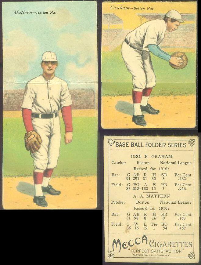 1911 Mecca Double Folders T201 #xx A.A. Mattern/Geo. Graham (Boston Braves)  cards value