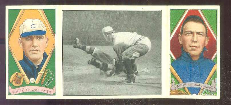 1912 Hassan Triple Folders T202 #34 'Doc' White/.../Fred Payne (White Sox)  cards value