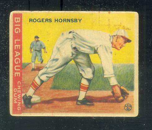 1933 Goudey #119 Rogers Hornsby (Fielding)  cards value
