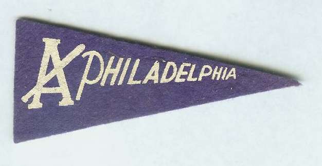 1950 American Nuts & Chocolate Pennants - PHILADELPHIA A's team  cards value