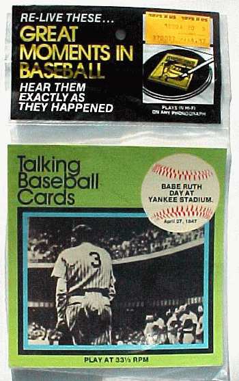 #.5 Babe Ruth - 1979 CMC Talking Baseball Card 33-1/3 Record SEALED  cards value