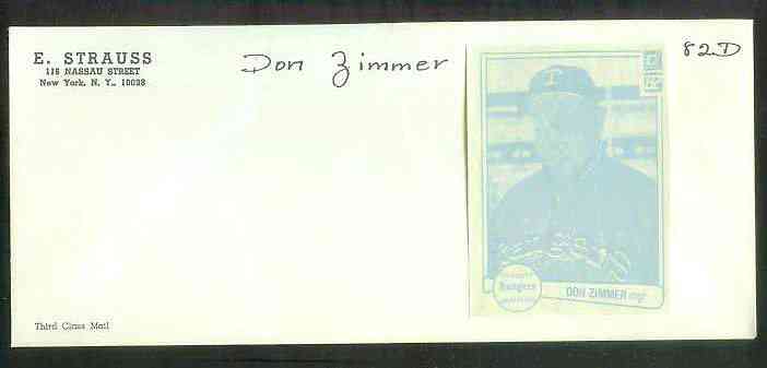 1982 Don Zimmer - 1982 Donruss RARE Blue Color Paper PROOF (Rangers MGR)  cards value