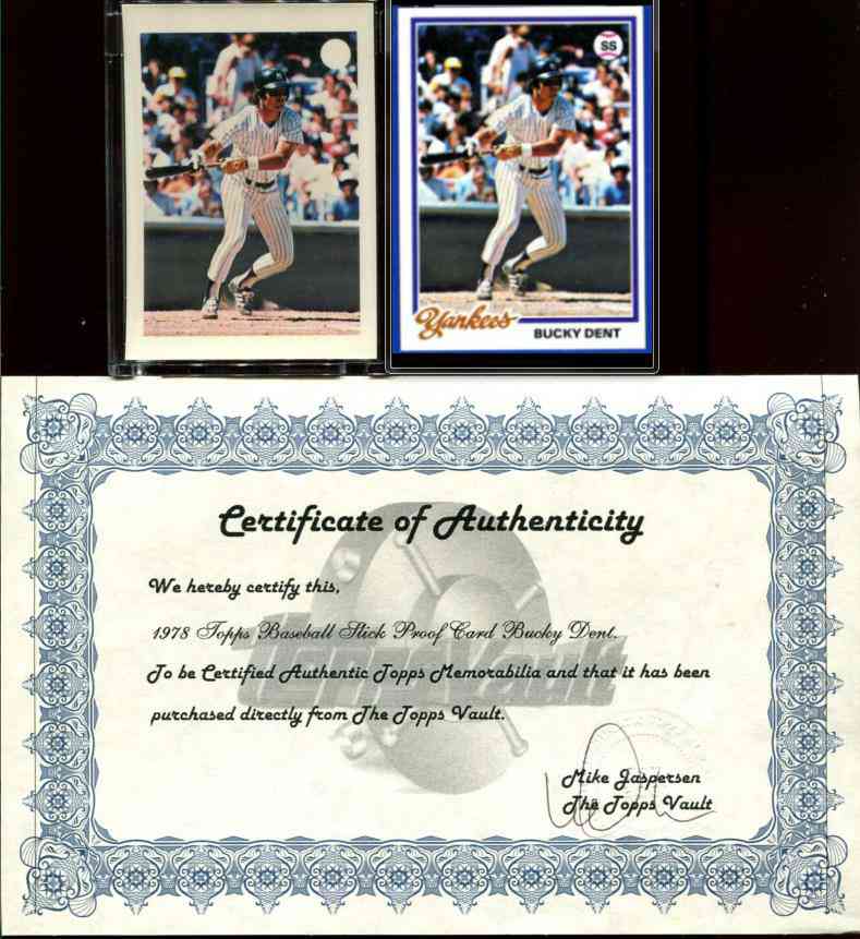 1978 Topps SLICK PROOF card - Bucky Dent (Yankees)  cards value