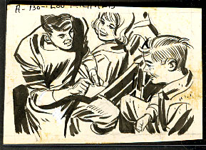 1963 Topps FB #130 Lou Michaels ORIGINAL B&W ARTWORK  cards value