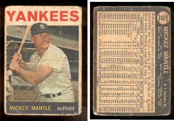 1964 Topps VENEZUELAN #.50 MICKEY MANTLE (Yankees)  cards value