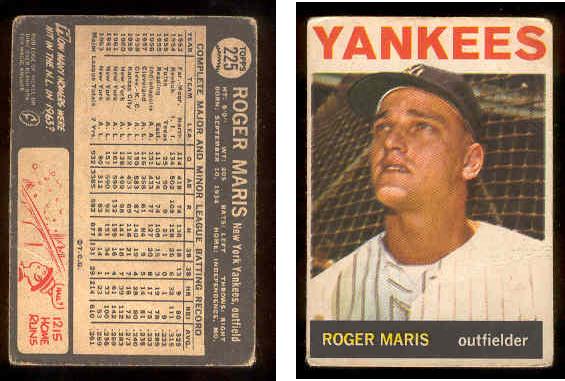 1964 Topps VENEZUELAN #225 ROGER MARIS (Yankees)  cards value