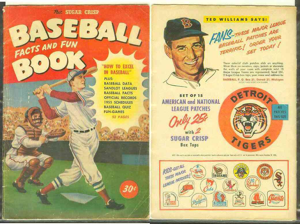 1955 Sugar Crisp Baseball Facts/Fun Comic Book (Ted Williams ad on back)  cards value
