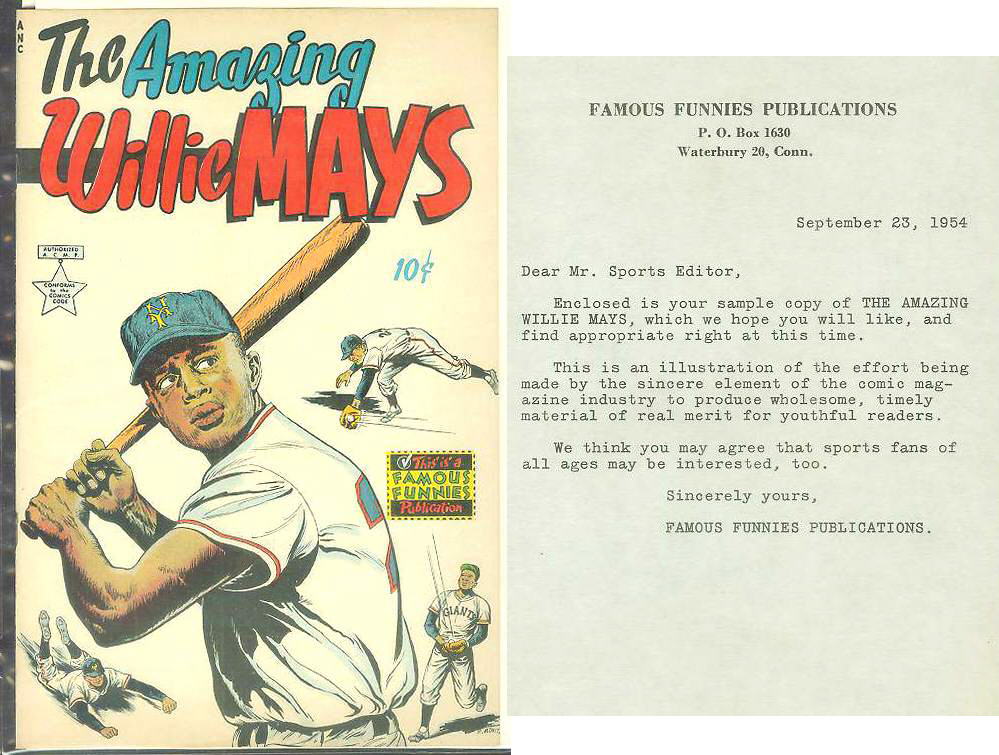 1954 The AMAZING WILLIE MAYS comic book - RARE FILE COPY !!!  cards value