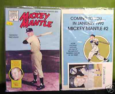 MICKEY MANTLE - 1991 COMIC BOOK #1 BAGGED- Lot of (10) Fantastic 1st Issue  cards value
