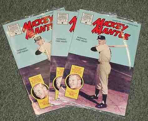 MICKEY MANTLE - 1991 COMIC BOOK #1 - Lot of (10) 'Fantastic 1st Issue !!'  cards value