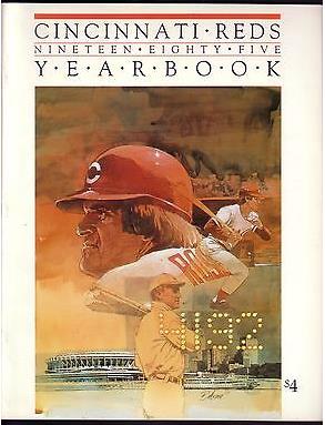 1985 Cincinnati Reds Yearbook (Pete Rose cover) (56 pages)  cards value