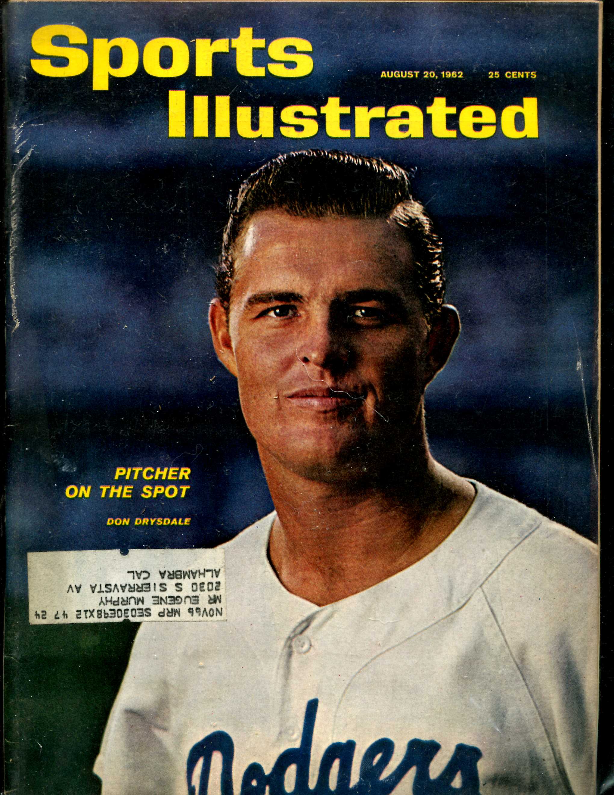 Sports Illustrated (1962/08/20) - Don Drysdale cover (Dodgers)  cards value