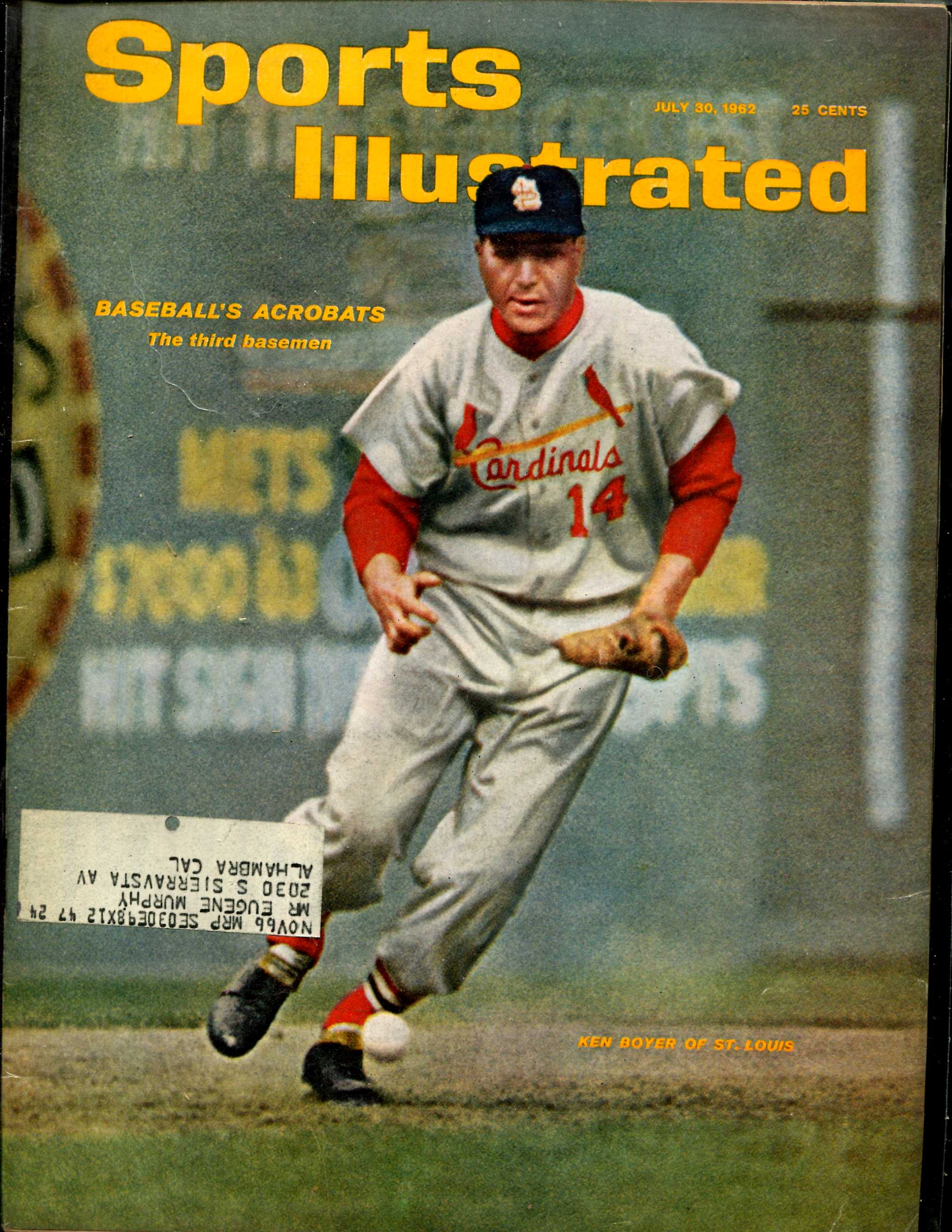 Sports Illustrated (1962/07/30) - Ken Boyer cover (Cardinals)  cards value