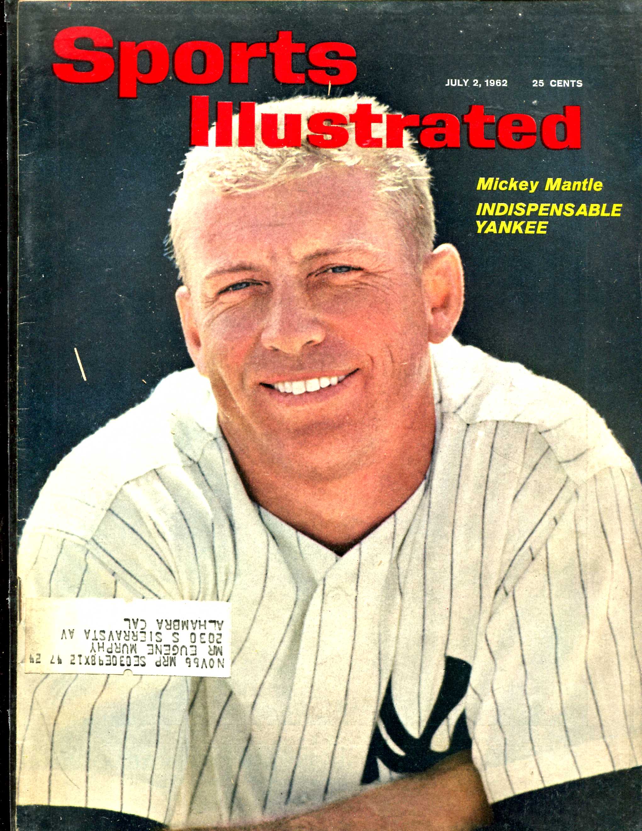 Sports Illustrated (1962/07/02) - MICKEY MANTLE cover (Yankees)  cards value