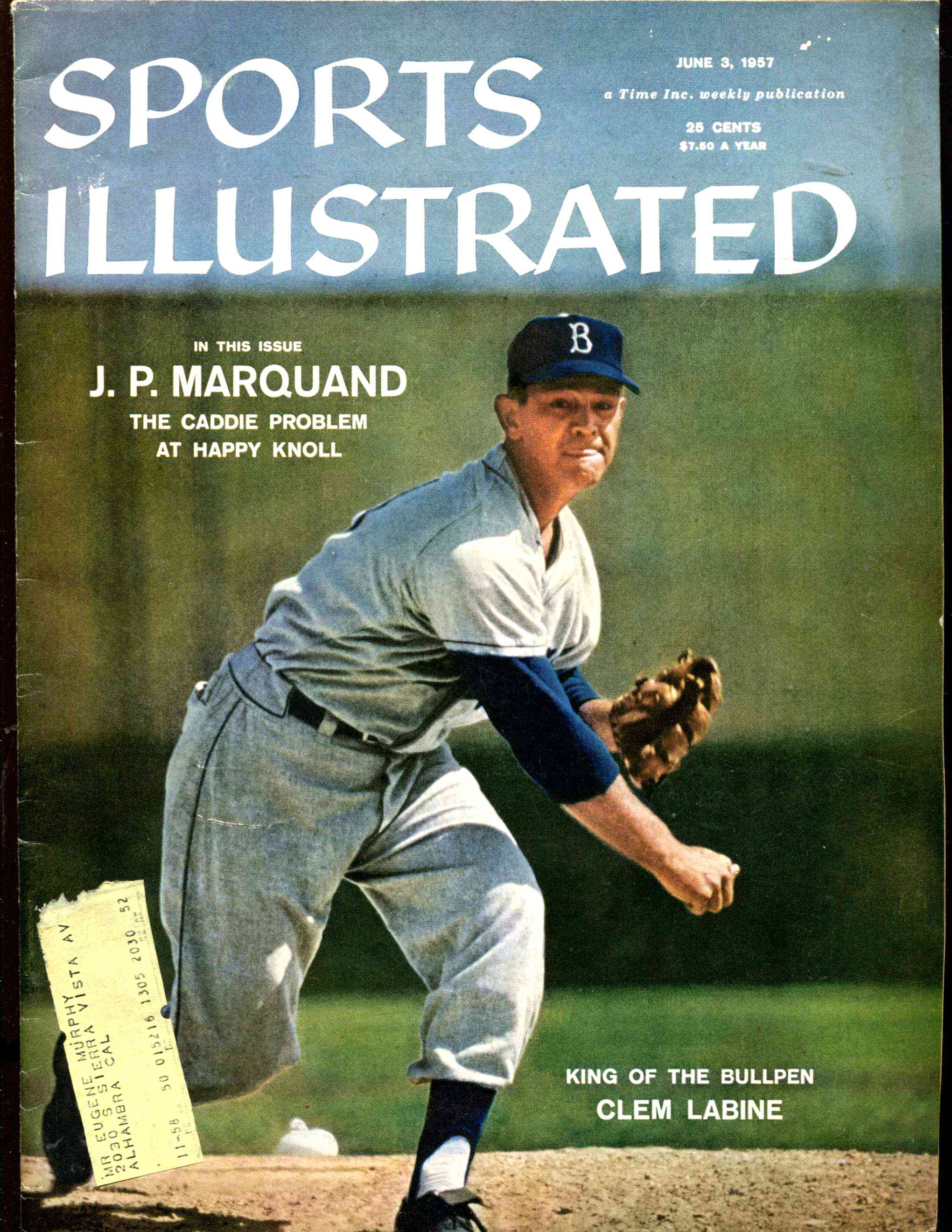 Sports Illustrated (1957/06/03) - Clem Labine on cover (Dodgers)  cards value