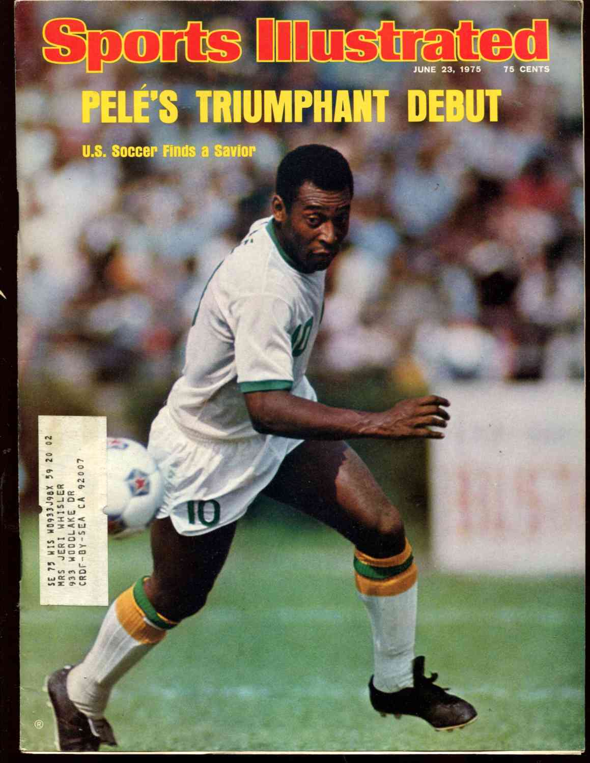 Sports Illustrated (1975/06/23) - Pele cover [Soccer]  cards value