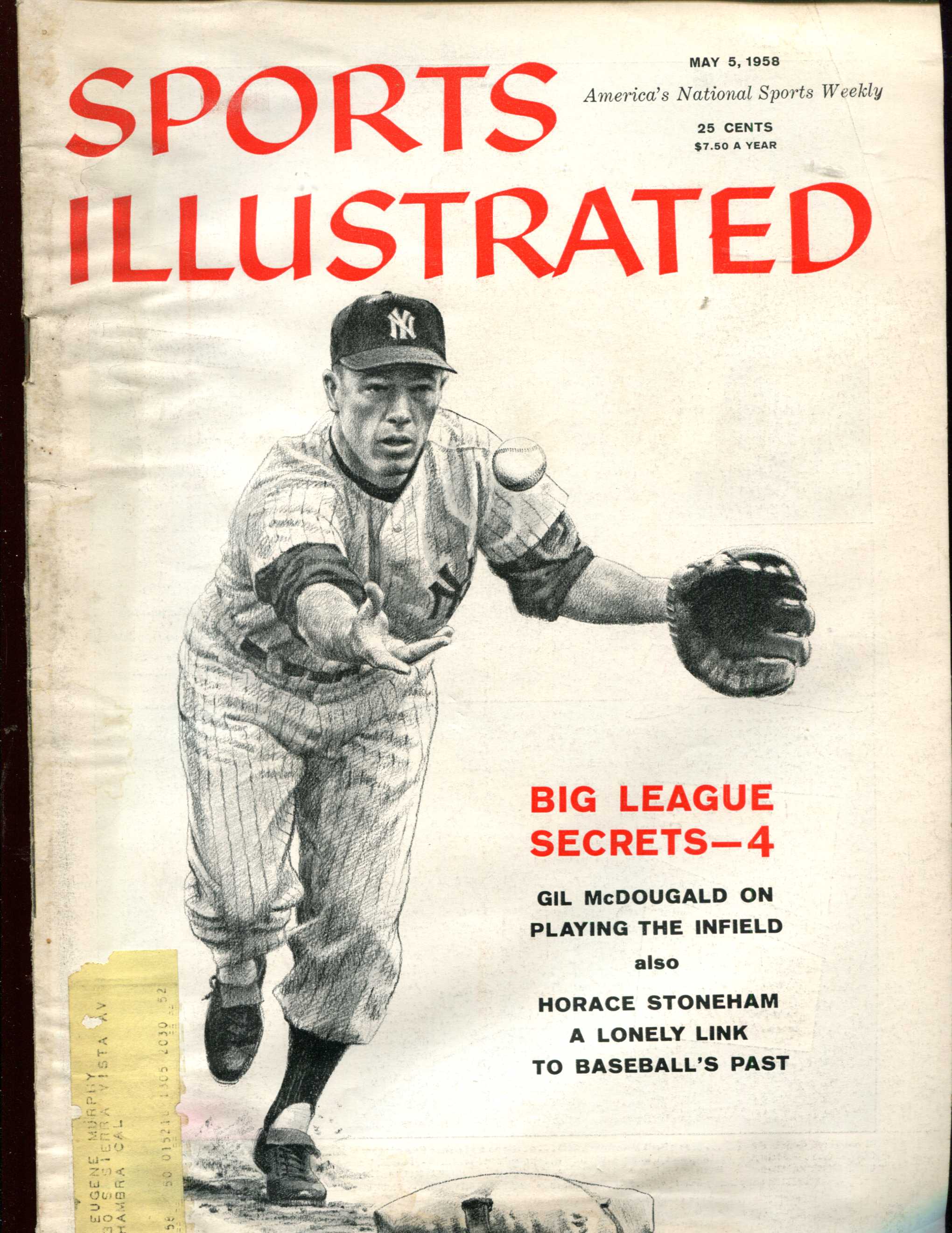 Sports Illustrated (1958/05/05) - Gil McDougald on cover (Yankees)  cards value