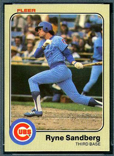 1983 Fleer #507 Ryne Sandberg ROOKIE (HALL-of-FAMER) (Cubs)  cards value