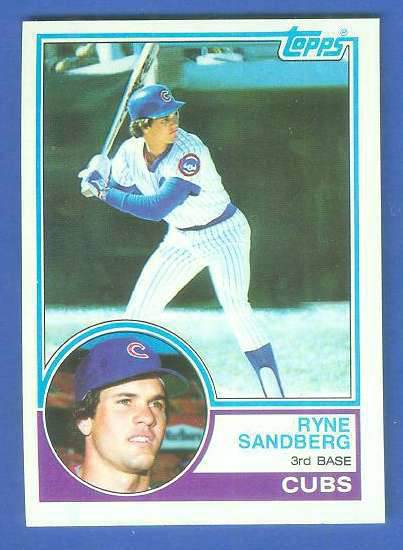1983 Topps # 83 Ryne Sandberg ROOKIE (HALL-of-FAMER) (Cubs)  cards value