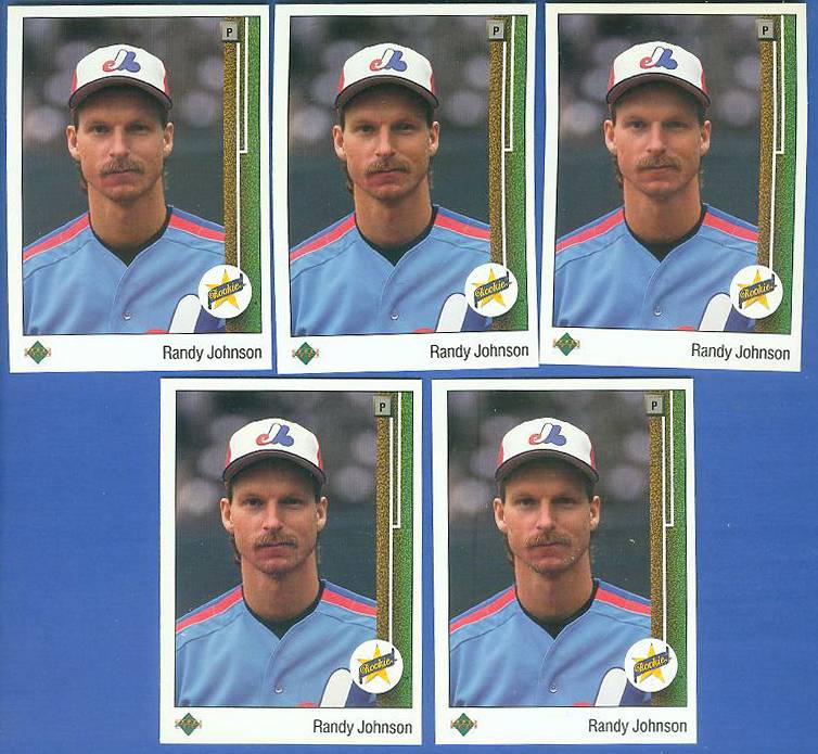 Randy Johnson - 1989 Upper Deck #25 - Lot of (5) ROOKIE cards (Expos)  cards value