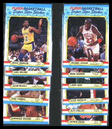 1989-90 Fleer Basketball - ALL-STARS - Near Complete Sticker Set (10/11) Basketball cards value