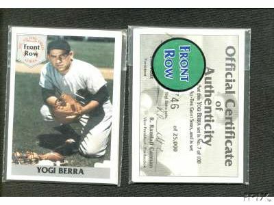 Front Row - 1992 YOGI BERRA - Lot of (10) Complete 5-card Sets (Yankees)  cards value