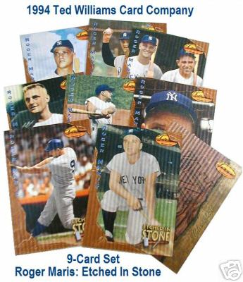 1994 Ted Williams Co. - ROGER MARIS Etched in Stone - Lot of (10) sets Baseball cards value