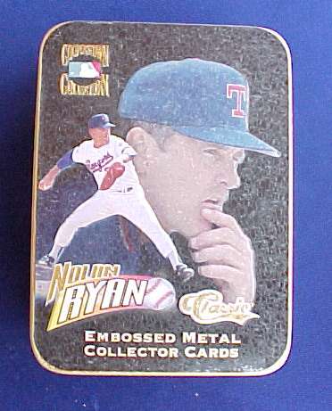 NOLAN RYAN - Cooperstown Collection EMBOSSED METAL COLLECTOR CARDS TIN SET  cards value