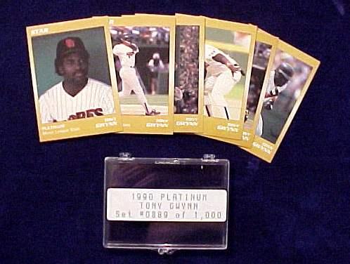 Tony Gwynn - 1990 Star Company PLATINUM Complete Set [#/1000] (9 cards)  cards value