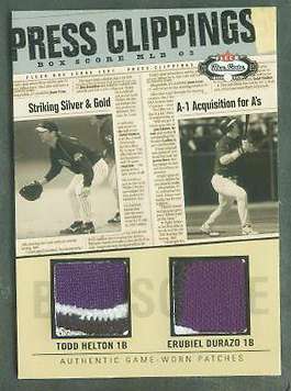Todd Helton - 2003 Fleer Box Score DUAL 'Press Clippings' GAME-USED PATCHES  cards value