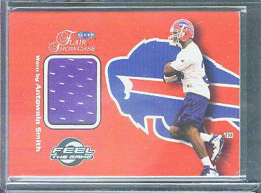 Antowain Smith - 1999 Flair Showcase Feel the Game GAME-USED JERSEY (Bills  cards value
