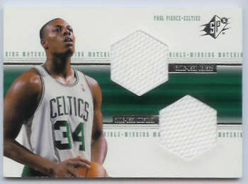 Paul Pierce - 1999-00 SPx 'Winning Materials' Double GAME-USED JERSEY card Basketball cards value