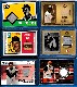 GAME-USED BAT/JERSEY cards - Lot (6) REDS with (3) Hall-of-Famers