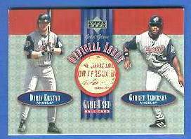 Darin Erstad/Garret Anderson - 2001 Upper Deck Gold Glove GAME-USED BALL  cards value