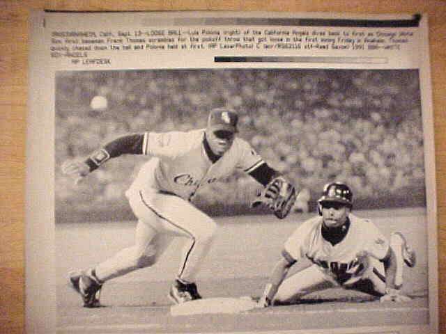 WIREPHOTO: Frank Thomas - [09/13/91] 'Loose Ball' (White Sox)  cards value
