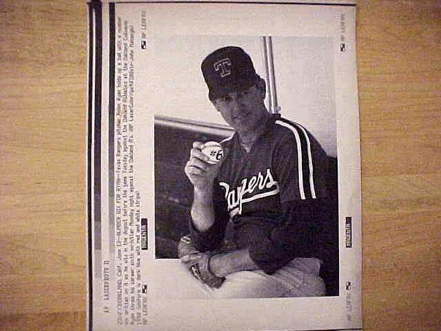 WIREPHOTO: Nolan Ryan - [06/13/90] 'Number Six For Ryan' (Rangers)  cards value