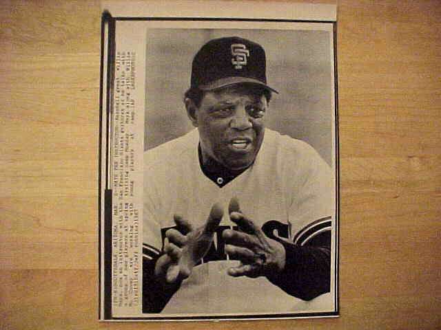 WIREPHOTO: Willie Mays - [03/02/87] 'Mays The Instructor' (Giants)  cards value