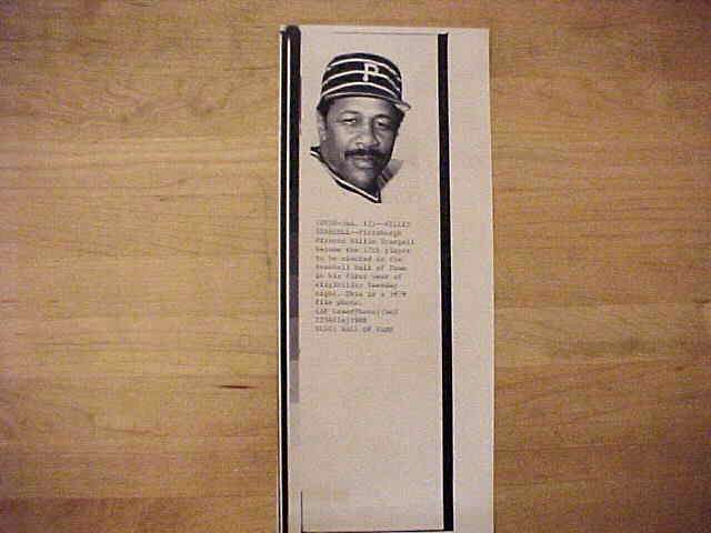 WIREPHOTO: Willie Stargell - [01/12/88] 'Hall Of Fame' (Pirates)  cards value