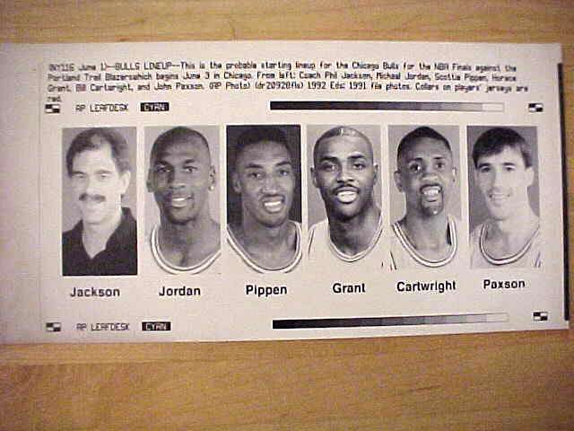 WIREPHOTO: Michael Jordan - [06/01/92] 'Bulls Lineup' (Bulls) Basketball cards value
