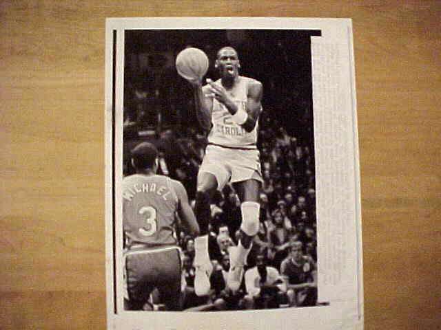 WIREPHOTO: Michael Jordan - [03/14/84] 'Early Award' (Bulls) Basketball cards value