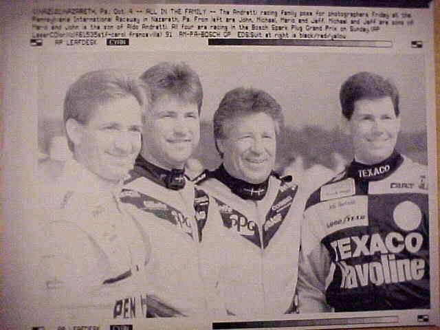 WIREPHOTO [Racing]: Mario Andretti - [10/04/91] 'All In The Family'  cards value