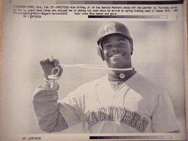 WIREPHOTO: Ken Griffey Jr - [02/27/92] 'Pacified' (Mariners)  cards value
