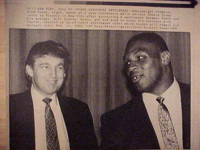 WIREPHOTO:  DONALD TRUMP/Mike Tyson [07/27/88] Announces Settlement[BOXING]  cards value